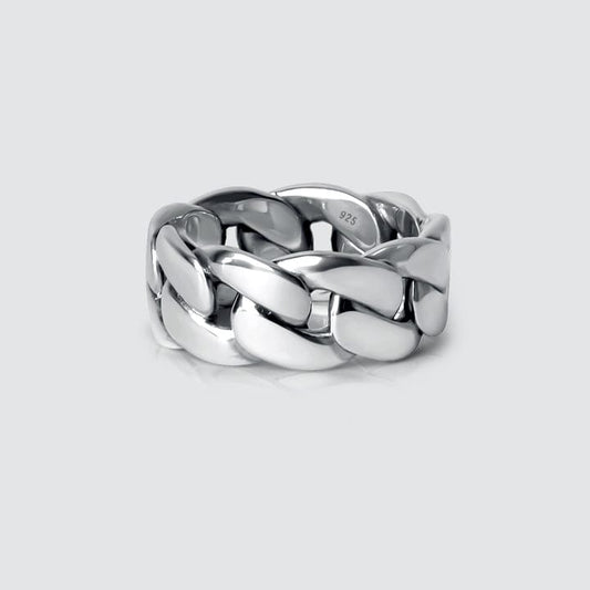 Mens Cuban Ring Solid .925 Silver